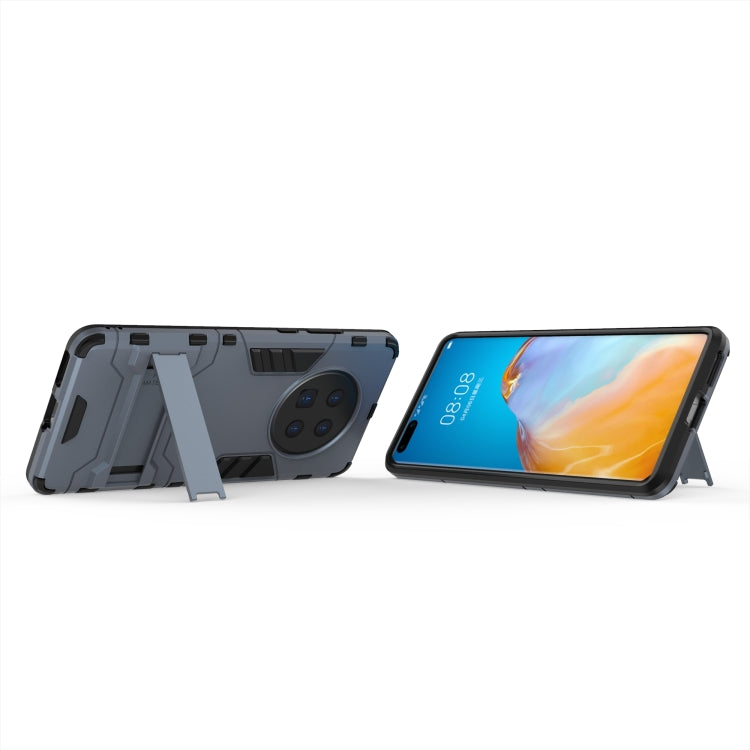 Para Huawei Mate 40 PC + TPU Funda protectora a prueba de golpes con soporte invisible dos en uno (azul marino)