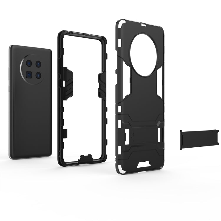 Para Huawei Mate 40 PC + TPU Funda protectora a prueba de golpes con soporte invisible dos en uno (azul marino)
