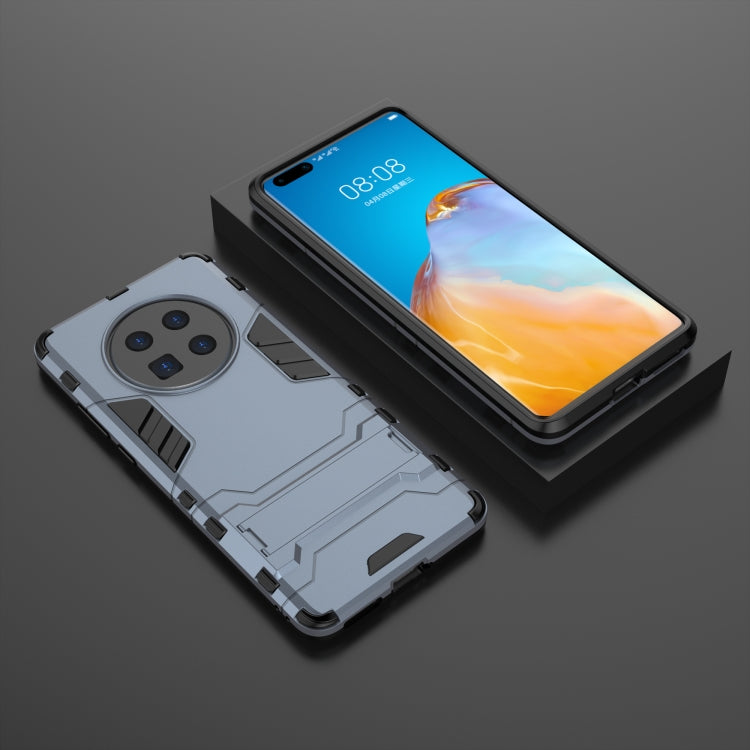 Para Huawei Mate 40 PC + TPU Funda protectora a prueba de golpes con soporte invisible dos en uno (azul marino)