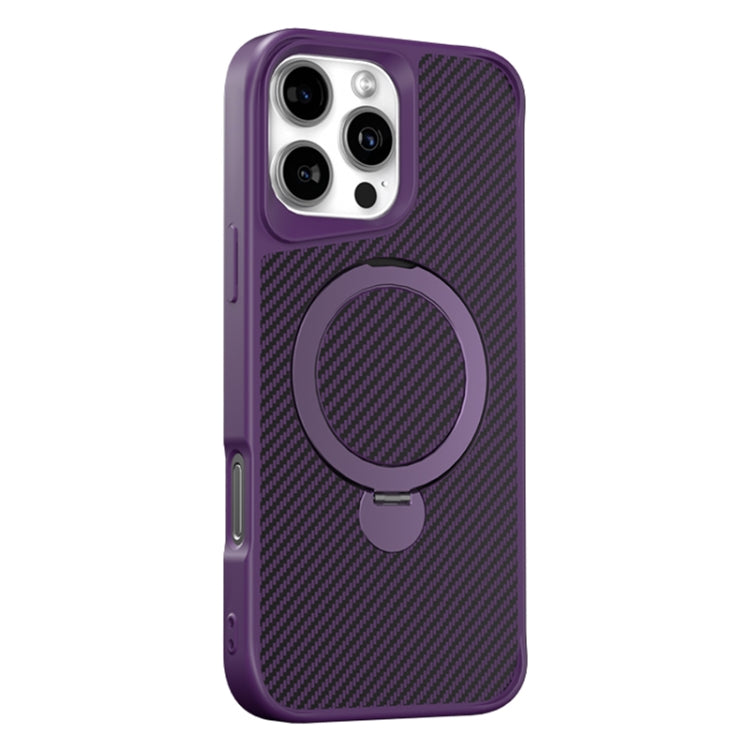 Funda para Teléfono con Soporte Magsafe 360 para iPhone 16 Pro Max (Morado)