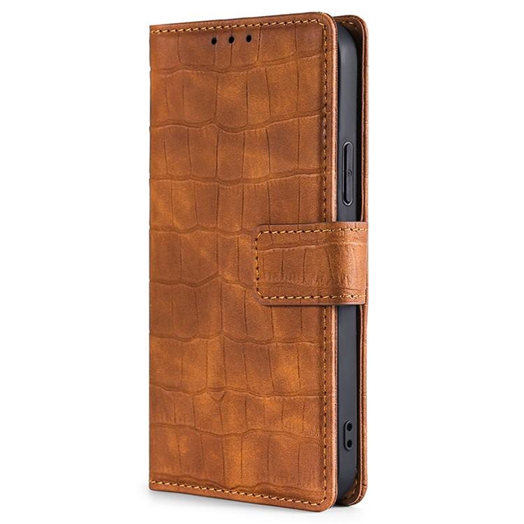 Funda de piel de cocodrilo con cierre magnético para Redmi A5 4G (171,7 mm) (marrón)