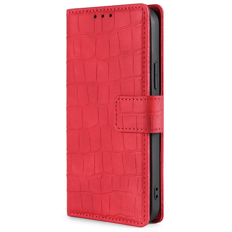 Funda de piel de cocodrilo con cierre magnético para Redmi A5 4G (171,7 mm) (Rojo)