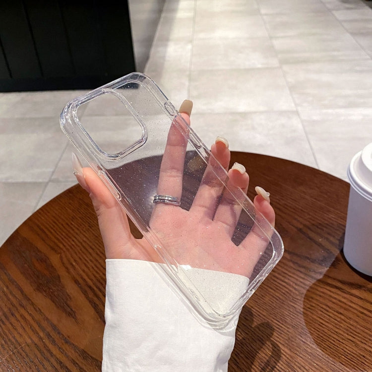 Funda TPU para iPhone 14 con Purpurina y Cielo Estrellado (Transparente)
