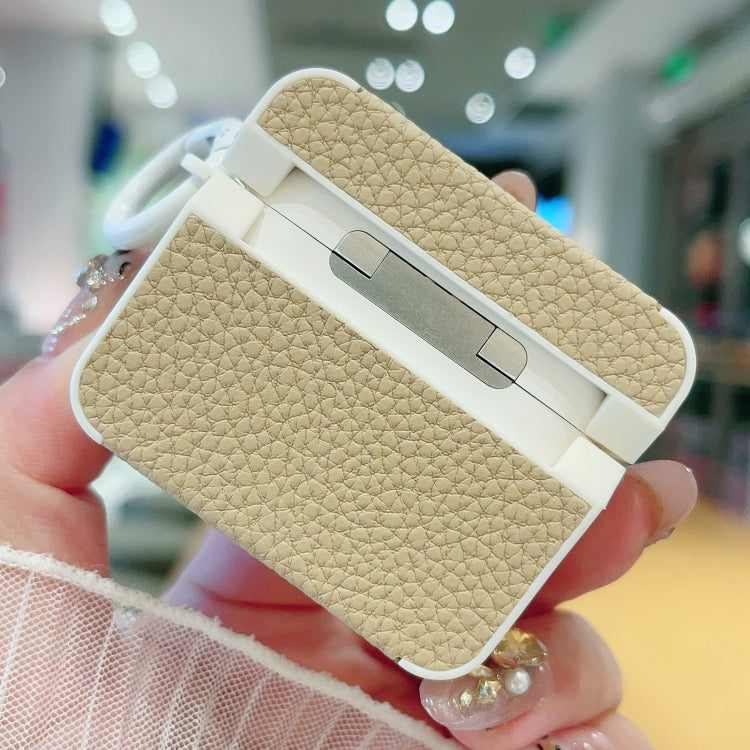 Funda Protectora Auriculares AirPods Pro Textura Cuero Adhesivo (Marrón)