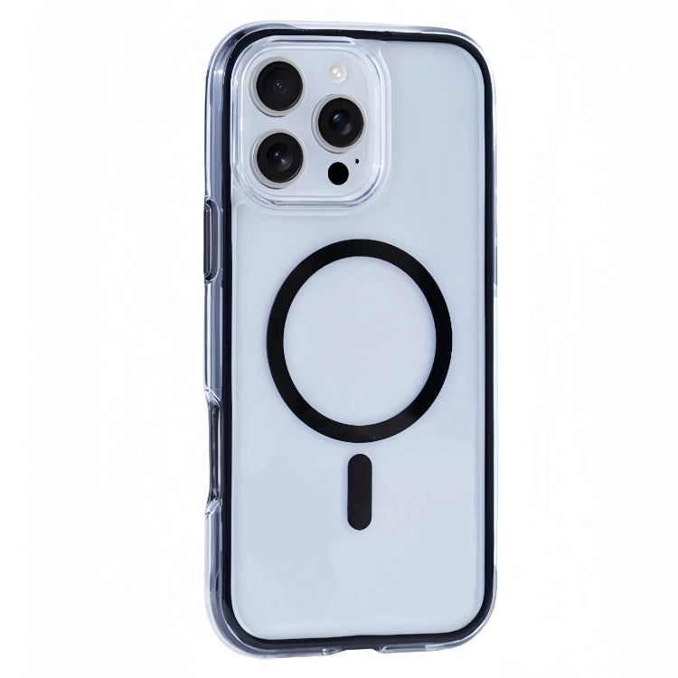 Funda para Teléfono con Imán Magsafe Transparente iPhone 16 Pro Serie Y2 con Bolsa de Vacío (Negra)