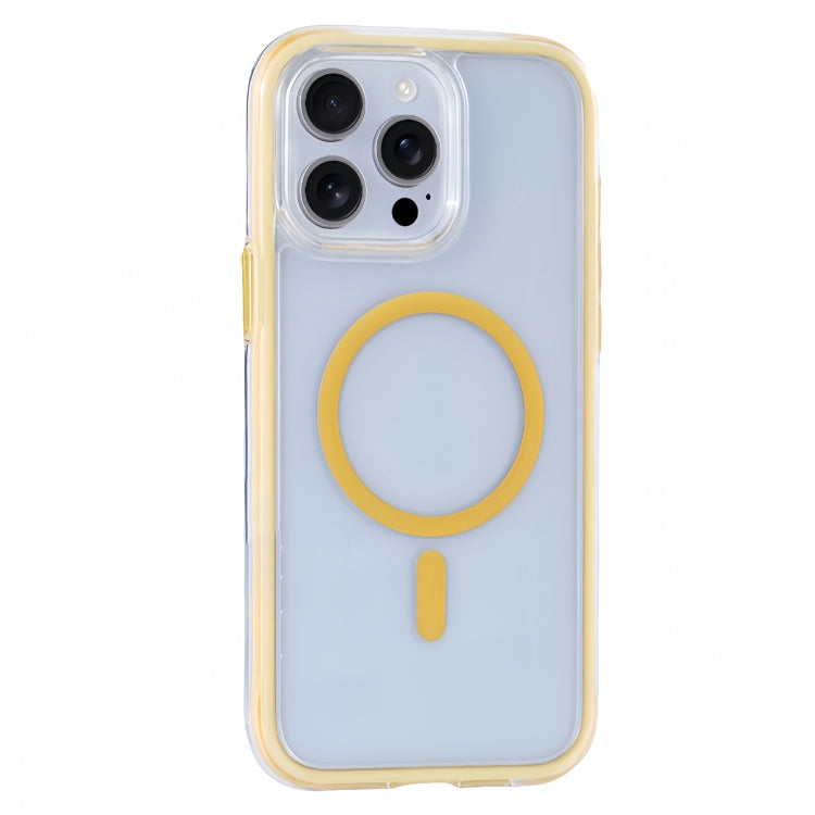Funda para Teléfono con Imán Magsafe Transparente iPhone 15 Pro Serie Y2 con Airbag al Vacío (Amarillo)