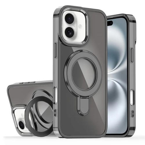 Estuche para Teléfono Magsafe iPhone 16 Soporte Revestimiento Degradado (Negro Transparente)