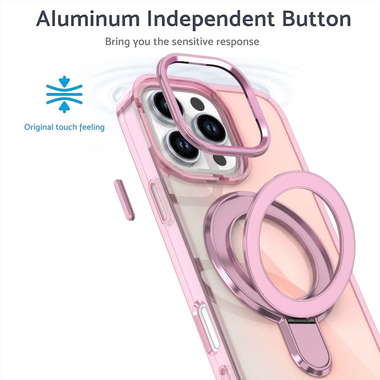 Estuche para Teléfono con Soporte Magsafe para iPhone 16 Plus con Revestimiento Degradado y Decoloración (Transparente)