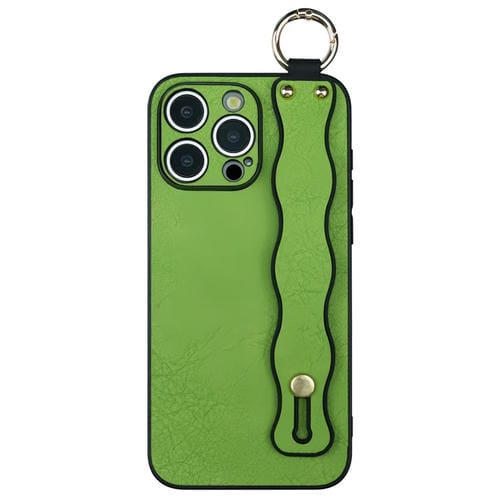 Funda TPU con Soporte para Pulsera Ondulada para iPhone 15 Pro (Verde)