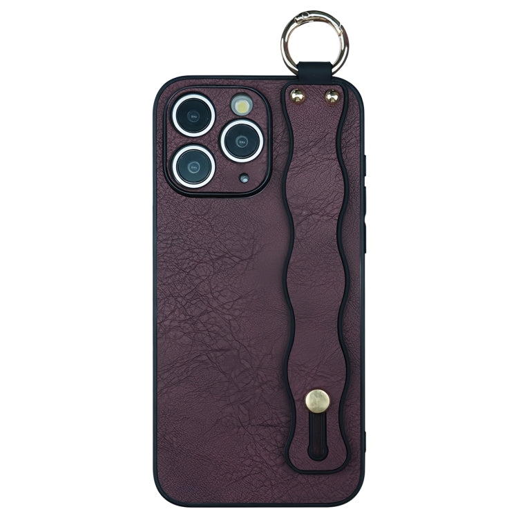 Funda TPU con Soporte para Pulsera Ondulada iPhone 11 Pro (Rojo Vino)