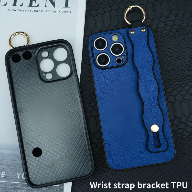 Funda TPU con Soporte para Pulsera Ondulada iPhone 14 (Amarilla)