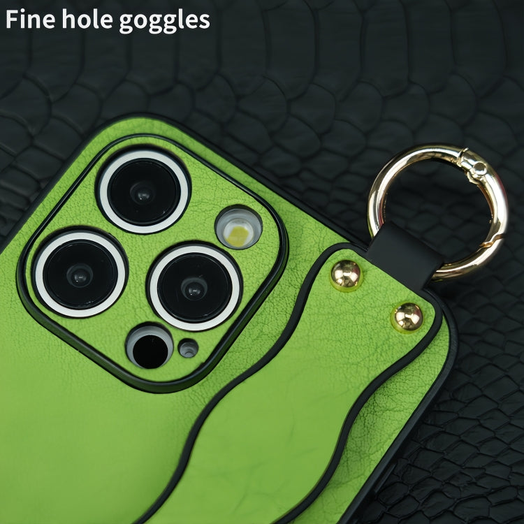 Funda TPU con Soporte para Pulsera Ondulada iPhone 15 Plus (Amarillo)