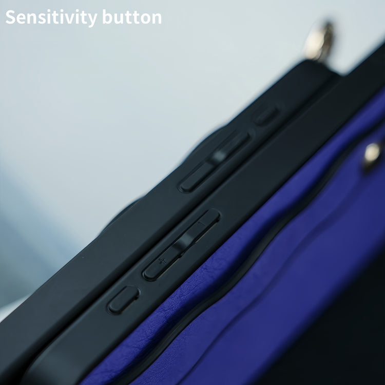 Funda de Teléfono TPU con Soporte de Pulsera Ondulado para iPhone 14 Pro (Azul)