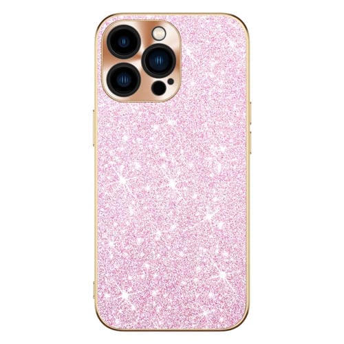 Estuche para Teléfono iPhone 12 Pro Anillo de Lente Textura Cd Diamante Estrella (Rosa)