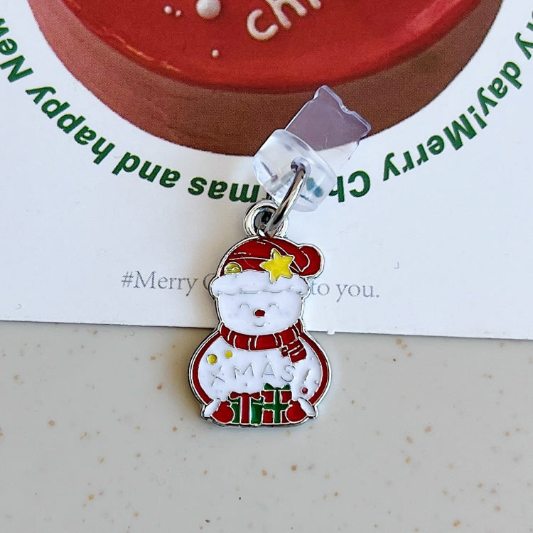 Tapón Antipolvo 8 Pines Serie Navideña Muñeco de Nieve Estrellado