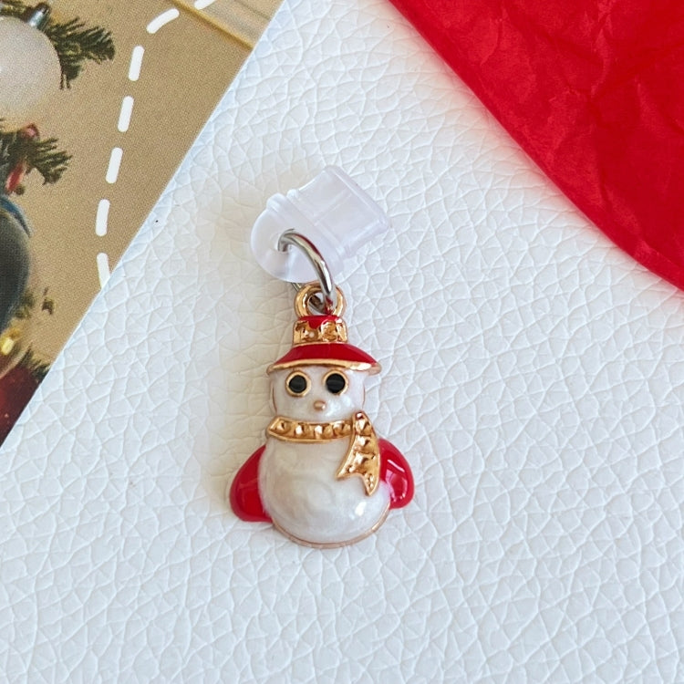 Tapón Antipolvo Tipo C Serie Navideña Muñeco de Nieve con Sombrero Rojo