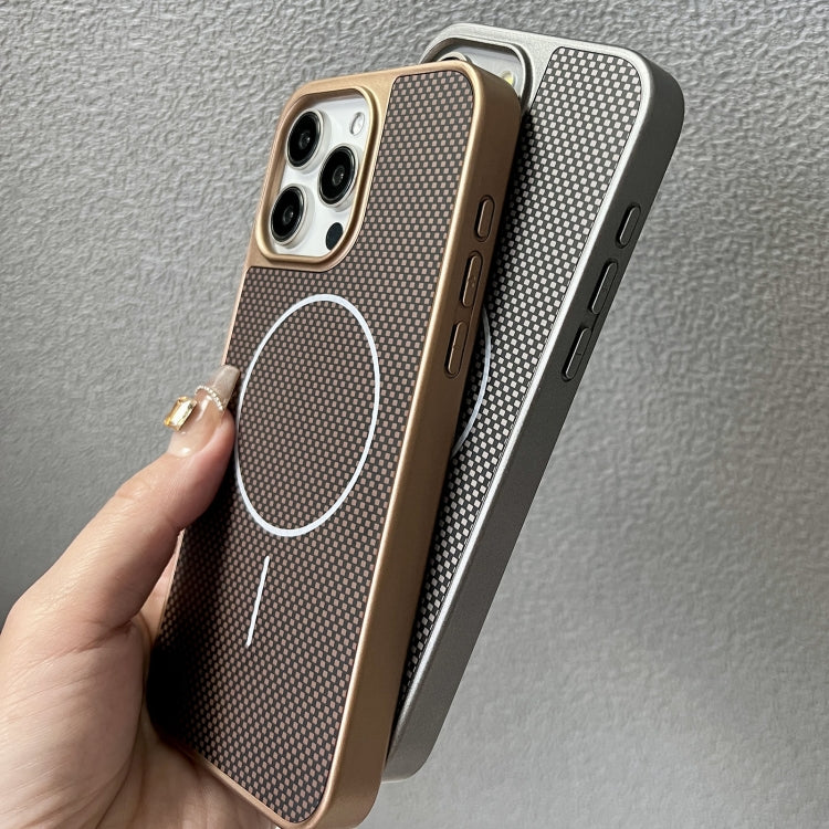 Funda para iPhone 16 Plus TPU + PC Magsafe Serie Pita (Dorada)