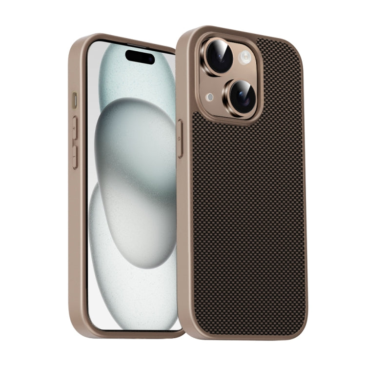 Funda para Teléfono TPU + PC Serie Pita para iPhone 15 Plus (Dorada)