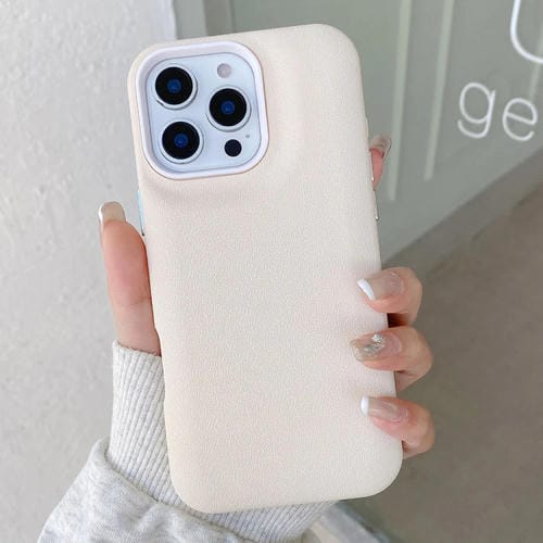 Funda de Cuero con Textura para iPhone 12 Pro (Blanca)