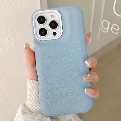 Funda de Cuero para iPhone 14 Pro Max con Textura (Azul Cielo)