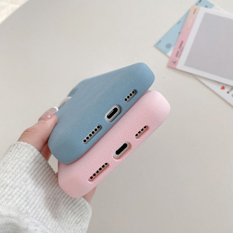 Funda de Cuero para iPhone 12 Textura (Rojo Vino)