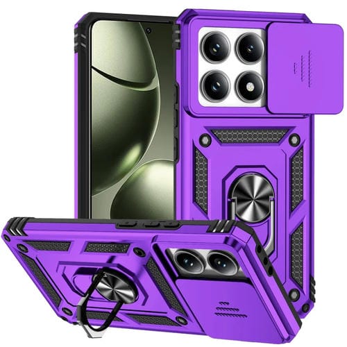 Funda Para Teléfono Con Soporte Deslizante Camshield Para Xiaomi 14T (Morado)