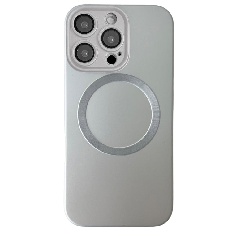 Funda para Teléfono TPU Magsafe iPhone 16 Pro Max Textura Cd Pintura Metalizada (Plateada)