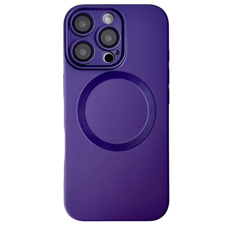 Funda para Teléfono TPU Magsafe iPhone 16 Pro Textura Cd Pintura Metalizada (Morado Oscuro)