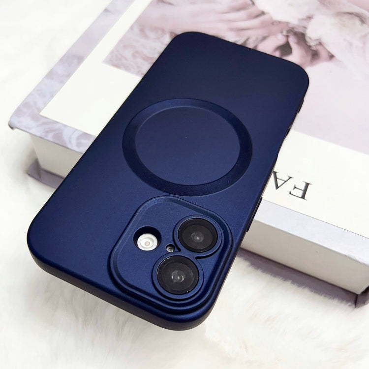 Funda para Teléfono TPU Magsafe iPhone 11 Textura Cd Pintura Metalizada (Azul Oscuro)