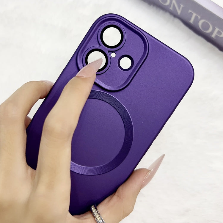 Funda para Teléfono TPU Magsafe iPhone 13 Pro Textura Cd Pintura Metalizada (Morado Oscuro)