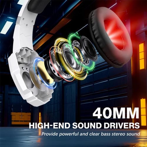 Auriculares Para Juegos Kotion Each G9000 Pro Supraurales Con Micrófono y Cable de 2,1 m (Blanco y Negro)