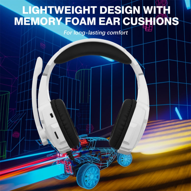 Auriculares Para Juegos Kotion Each G9000 Pro Supraurales Con Micrófono y Cable de 2,1 m (Blanco y Negro)