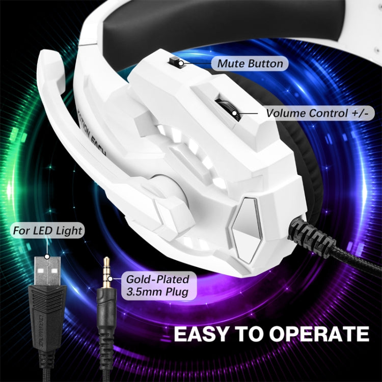 Auriculares Para Juegos Kotion Each G9000 Pro Supraurales Con Micrófono y Cable de 2,1 m (Blanco y Negro)