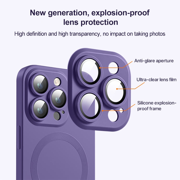 Funda de Silicona Líquida Magsafe para iPhone 16 Pro Max (Morado Oscuro)