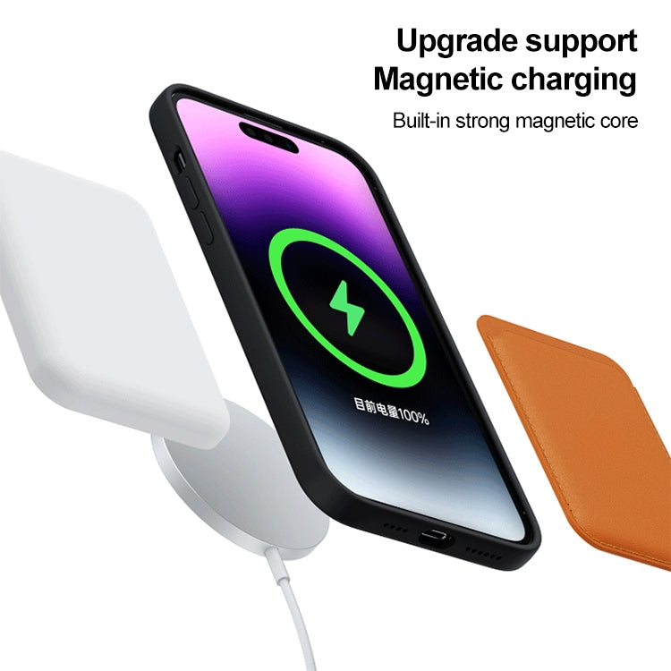 Funda de silicona líquida Magsafe para iPhone 16 Plus con textura de CD (Dorada)