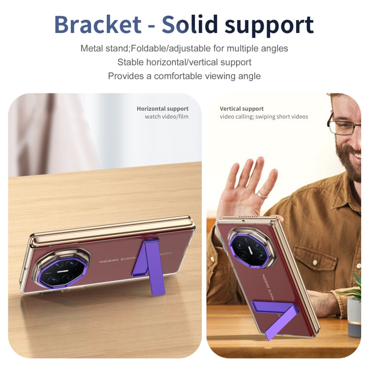Funda Híbrida TPU para PC con Soporte para Hielo Huawei Mate Xt Ultimate (Morado)