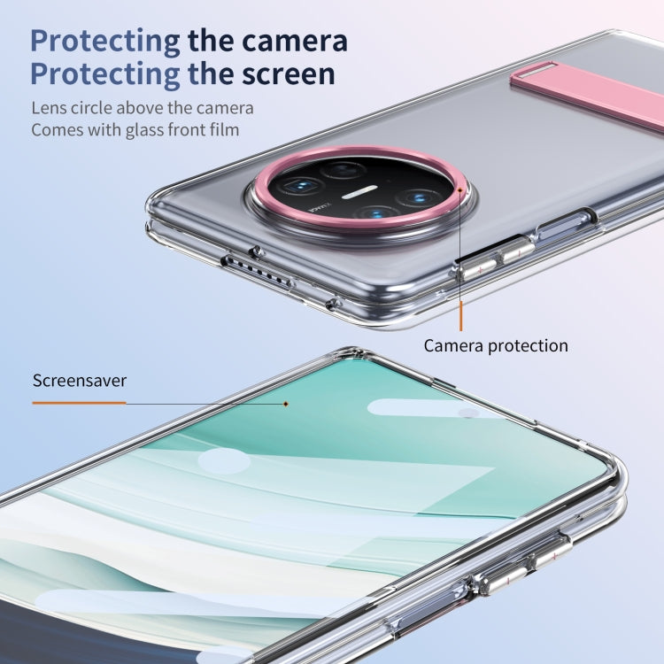 Funda híbrida TPU para Huawei Mate X3 con soporte para PC y teléfono (Rosa)