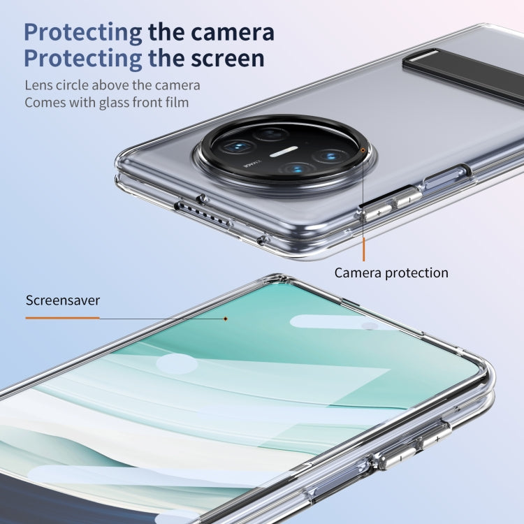 Funda híbrida TPU para PC con soporte frío para Huawei Mate X5 (Negra)