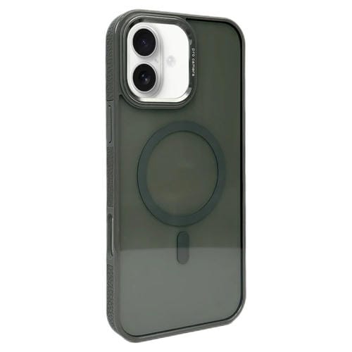 Estuche para Teléfono Magsafe con Marco de Lente de Metal para iPhone 16 Plus (Gris Oscuro)