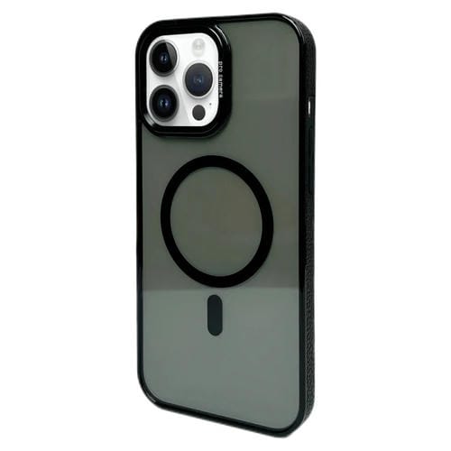 Estuche para Teléfono con Marco de Lente de Metal Magsafe para iPhone 13 Pro Max (Negro)