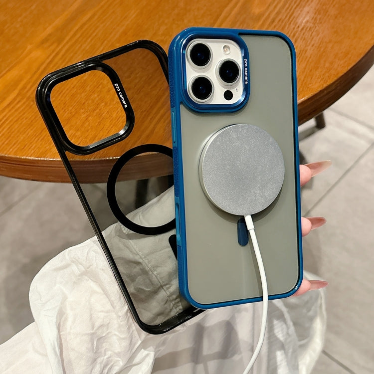 Estuche para Teléfono Magsafe con Marco de Lente de Metal para iPhone 16 Plus (Gris Oscuro)