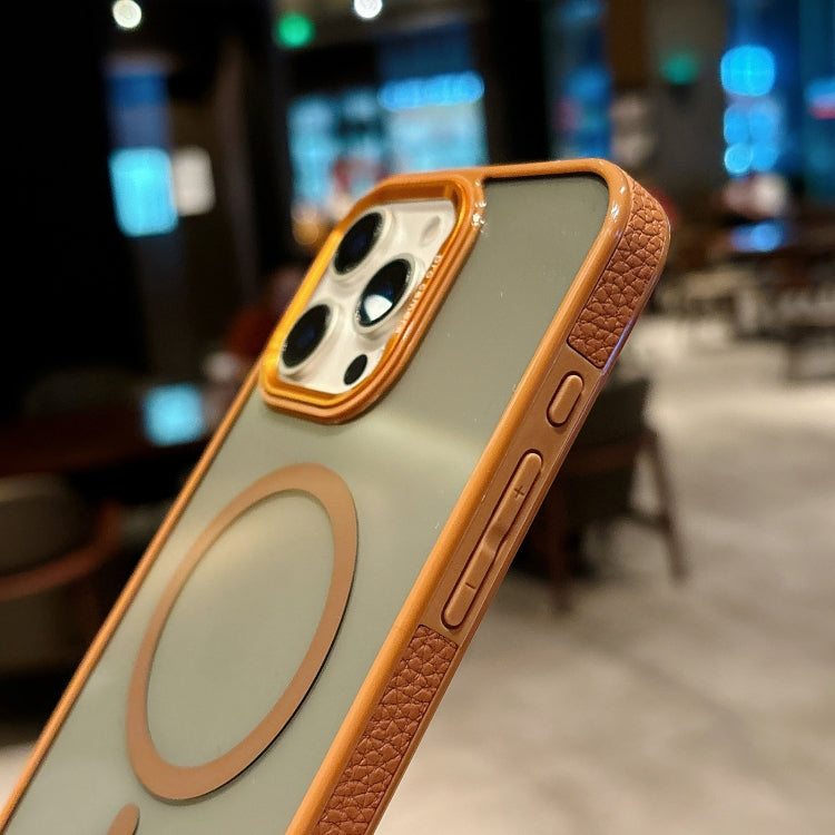 Funda para Teléfono Magsafe iPhone 15 Plus Marco de Lente de Metal (Azul Marino)