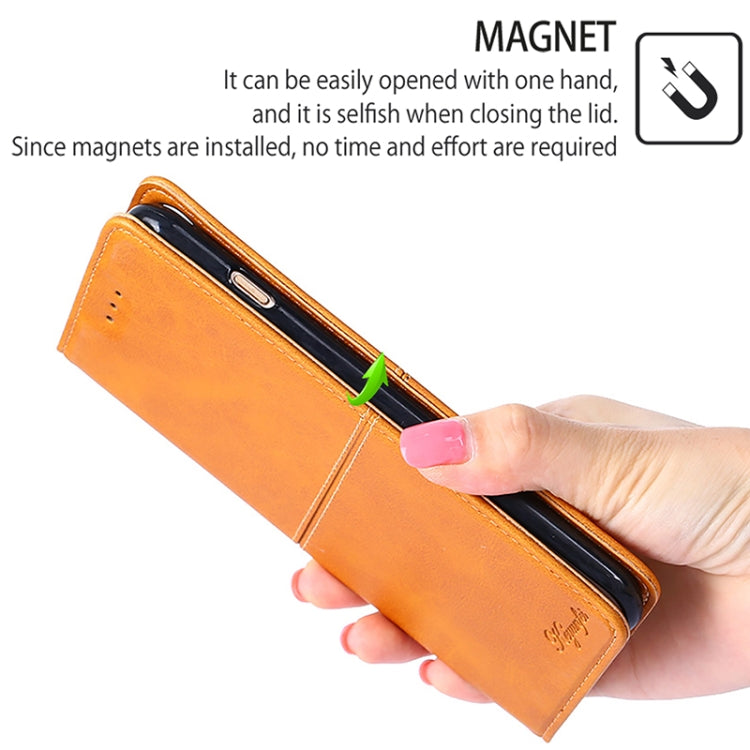Funda de Cuero Magnética Textura de Vaca para Fujitsu Arrows We2 (Marrón Claro)