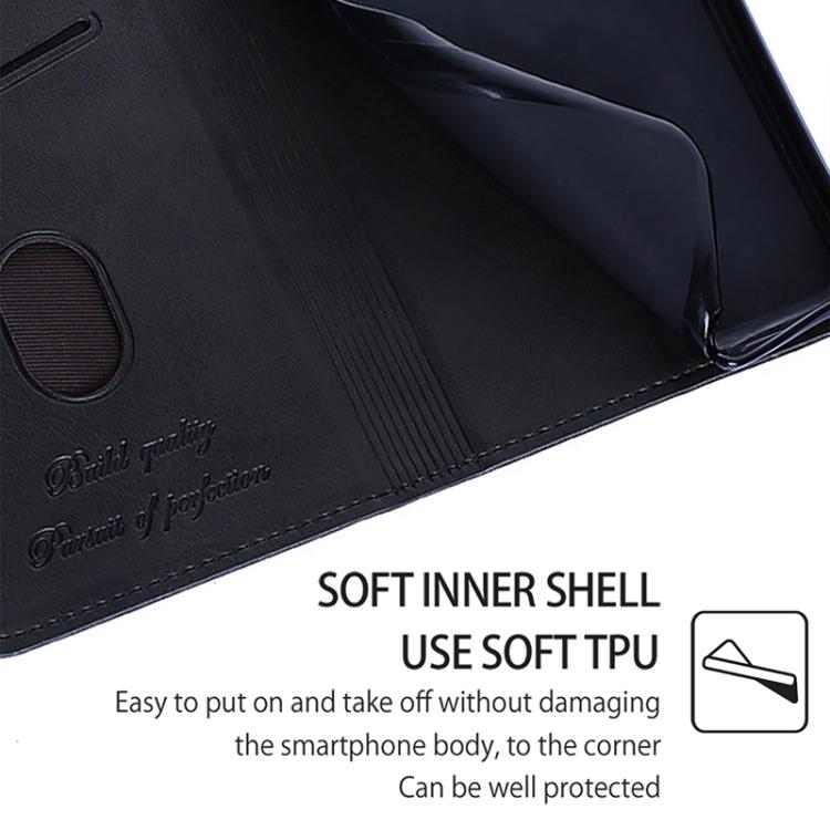 Funda magnética de cuero con textura de vaca para Redmi A5 4G (171,7 mm) (negro)