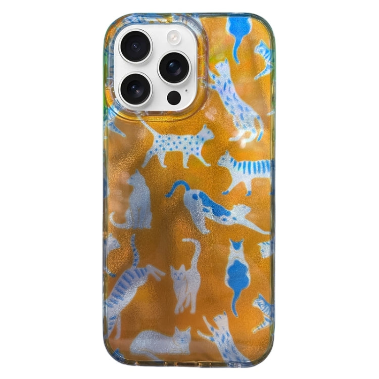 Funda TPU Doble Capa Imd para iPhone 16 Pro Max (Gato Naranja)