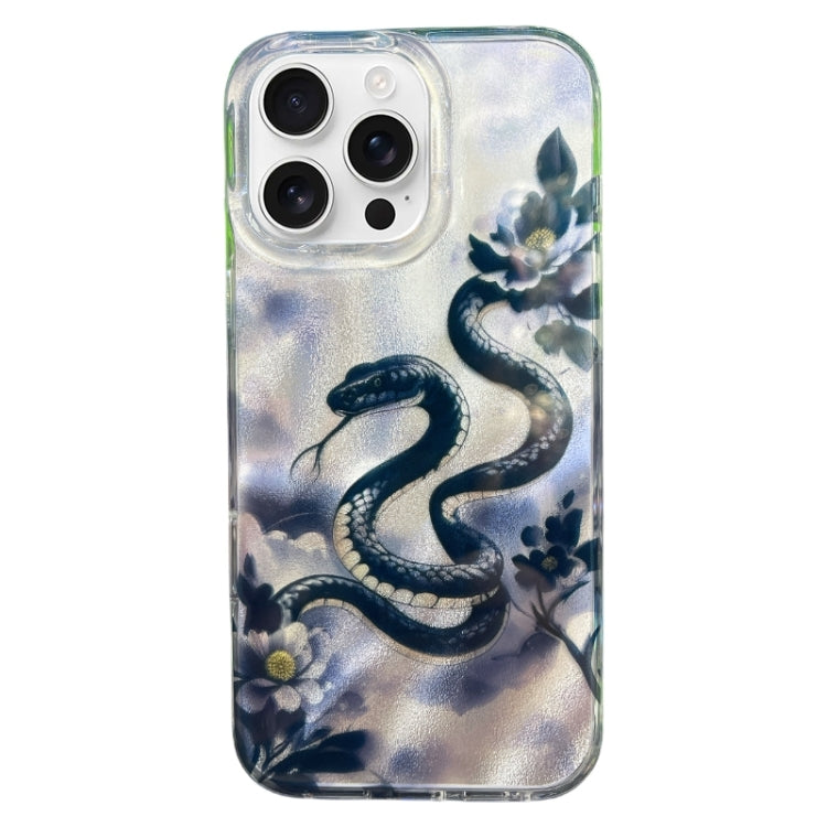 Funda de Teléfono TPU con Patrón Imd Doble Capa para iPhone 16 Pro (Negra)