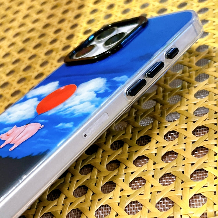 Funda TPU Doble Capa Imd para iPhone 15 Pro Max (Cerdo Globo)