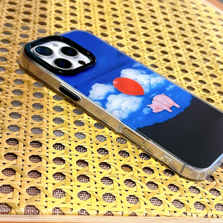 Funda TPU Doble Capa Imd para iPhone 15 Pro Max (Cerdo Globo)