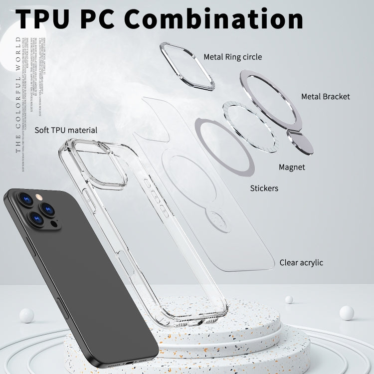 Estuche para Teléfono Wing Series Gen2 con Soporte de Anillo de Metal Magsafe para iPhone 16 Plus (Transparente)