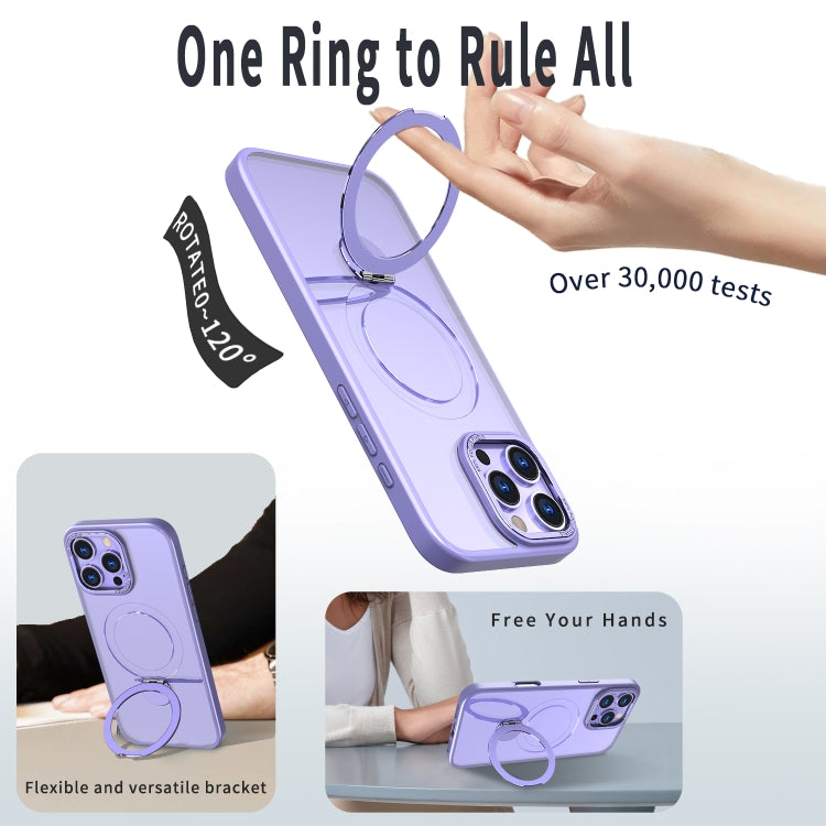 Funda para Teléfono Wing Series Gen2 con Soporte de Anillo de Metal Magsafe para iPhone 15 Plus (Morado Claro)